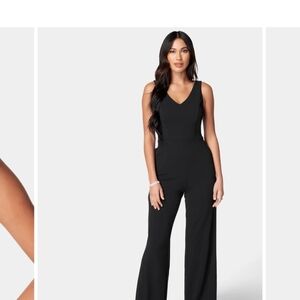 Bebe V Neck Core Black Sleeveless Jumpsuit - M - BNWT